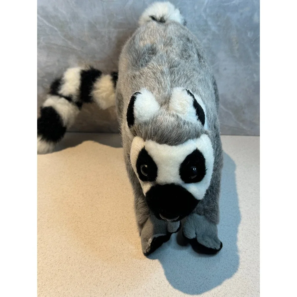 Wild‎ Republic Ring-Tailed Lemur Plush Toy Stuffed Animal Gray Black White 14